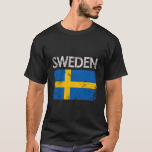 Vintage Schweden schwedische Flagge Stolz Geschenk T-Shirt