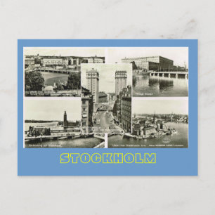 Vintage Schweden, Stockholm Multiview Postkarte