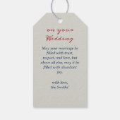 Vintage schwedische Hochzeit Geschenkanhänger (Rückseite)