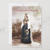 Vintage schwedische Hochzeit Mitteilungskarte (Vorderseite)