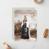 Vintage schwedische Hochzeit Mitteilungskarte (Vorderseite/Rückseite Beispiel)