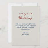 Vintage schwedische Hochzeit Mitteilungskarte (Rückseite)