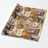 Vintage Schwedische Jultomte Gnome Collage Geschenkpapier (Ungerollt)