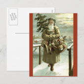 Vintage schwedische Postkarte des Santa Claus (Vorne/Hinten)