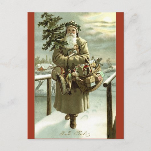 Vintage schwedische Postkarte des Santa Claus (Vorderseite)