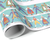 Vintage schwedische regionale Kostüme Geschenkpapier (Rolleneckpunkt)