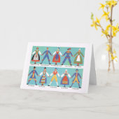 Vintage schwedische regionale Kostüme Karte (Gelbe Blume)