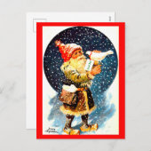 Vintage schwedische Tomate Weihnachtsgnome Postkar Feiertagspostkarte (Vorne/Hinten)