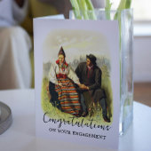 Vintage schwedische Verlobung Dalecarlia Karte