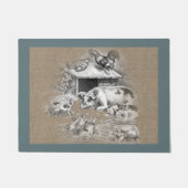 Vintage Schweine- und Schweinezucht und Heimtiere Fußmatte (Vorderseite)