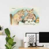 Vintage Schweine Würfel Poster (Heimbüro)