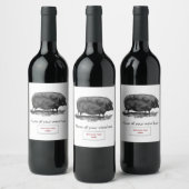 Vintage Schweineätzung Weinetikett (Flaschen)