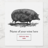 Vintage Schweineätzung Weinetikett (Einzelnes Label)