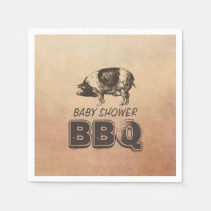 Vintage-Schweinebraten-Baby-Party-BBQ Serviette