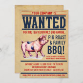 Vintage Schweinegrippe - GRILLEN Einladung (Vorne/Hinten)