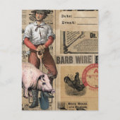 Vintage Schweinekollage und Bauer Postkarte (Vorderseite)