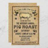 Vintage Schweineräuberin Einladung (Vorne/Hinten)