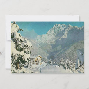 Vintage-Schweiz-Chalet-Weihnachts-/Feiertagskarte Feiertagskarte