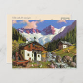 Vintage Schweiz Gletscherwelt, Dorf Postkarte (Vorne/Hinten)