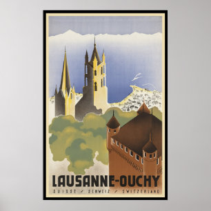 Vintage Schweiz Lausanne-Ouchy Poster