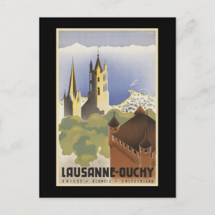 Vintage Schweiz Lausanne-Ouchy Postkarte