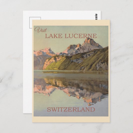 Vintage Schweiz Luzerner See Postkarte (Vorne/Hinten)