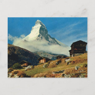 Vintage Schweiz Matterhorn, Wallis Postkarte