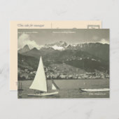 Vintage Schweiz, Montreux, Genfersee Postkarte (Vorne/Hinten)