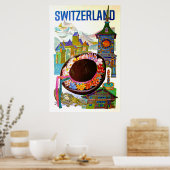 Vintage Schweiz Reiseplakat Poster (Küche)