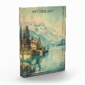 Vintage Schweiz Schweizer Alpen Bergblick Fotoblock (Links)