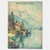 Vintage Schweiz Schweizer Alpen Bergblick Magnet (Vorderseite)