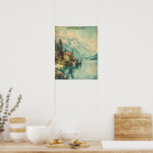 Vintage Schweiz Schweizer Alpen Bergblick Poster (Küche)