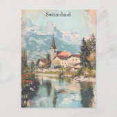 Vintage Schweiz Schweizer Alpen Landschaft Postkarte (Vorderseite)