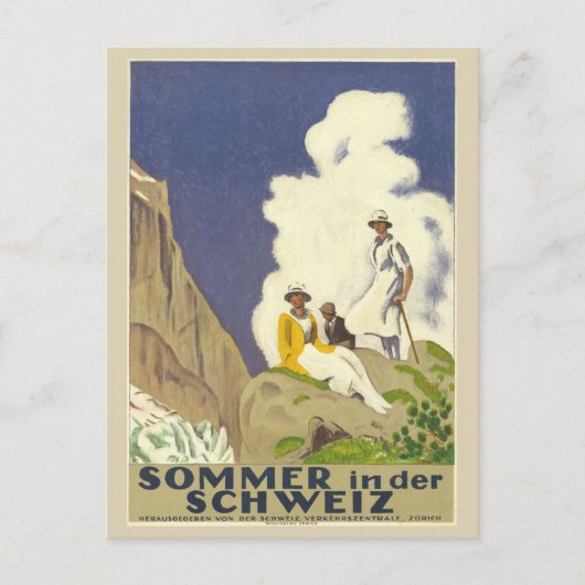 Vintage Schweiz Schweizer Alpen Sommerreise Postkarte (Vorderseite)