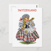 Vintage Schweiz Schweizer Frau Postkarte (Vorne/Hinten)