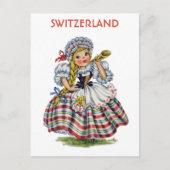 Vintage Schweiz Schweizer Frau Postkarte (Vorderseite)