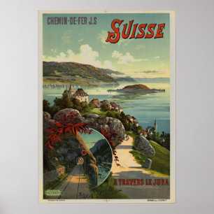 Vintage Schweiz Tourismus Illustration Art Poster