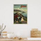 Vintage Schweiz Tourismus Illustration Art Poster (Küche)