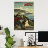 Vintage Schweiz Tourismus Illustration Art Poster (Heimbüro)