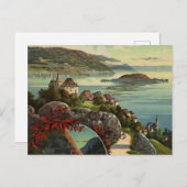 Vintage Schweiz Tourismus Illustration Art Postkarte (Vorne/Hinten)