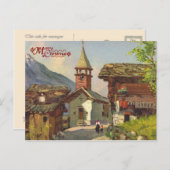 Vintage Schweiz, Walliser Dorf Postkarte (Vorne/Hinten)