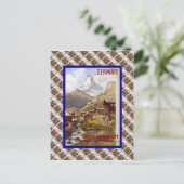 Vintage Schweiz, Zermatt Postkarte (Stehend Vorderseite)