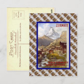 Vintage Schweiz, Zermatt Postkarte (Vorne/Hinten)