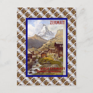 Vintage Schweiz, Zermatt Postkarte