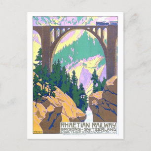 Vintage-Schweiz-Zugplakat-Postkarte Postkarte