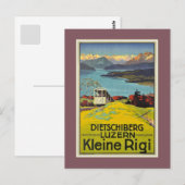 Vintage Schweizer Alpen Luzern Rigi Werbung Postkarte (Vorne/Hinten)