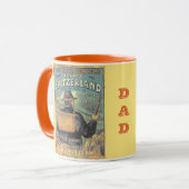 Vintage Schweizer Alpen Reiseführer für Alpen Buch Tasse (Vorderseite Links)