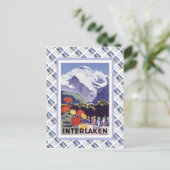 Vintage Schweizer Bahn Luzern Interlaken Brunig Postkarte (Stehend Vorderseite)