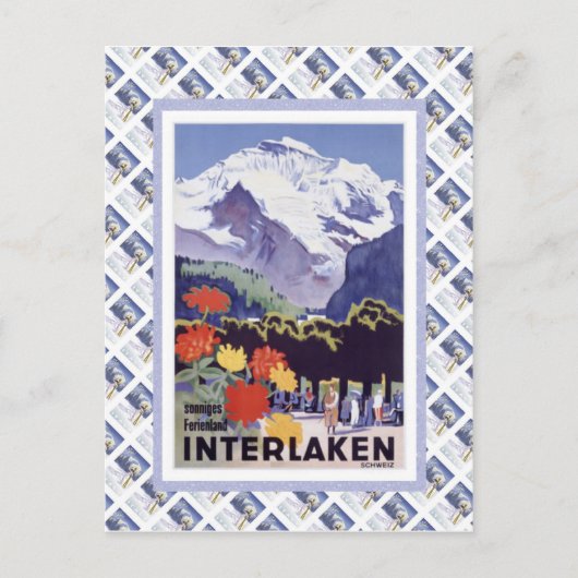 Vintage Schweizer Bahn Luzern Interlaken Brunig Postkarte (Vorderseite)