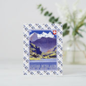 Vintage Schweizer Bahn Luzern Interlaken Brunig Postkarte (Stehend Vorderseite)